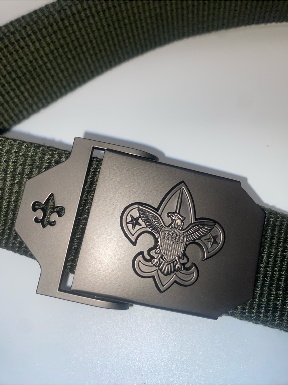 Boy Scouts of America BSA Green Canvas Webbing Belt Adjustable Metal Buckle - Picture 5 of 5